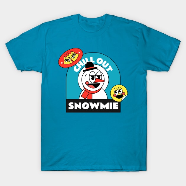 Chill Out Snowmie Design T-Shirt by ArtPace